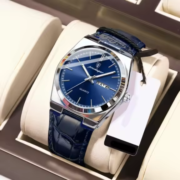 MONTRE POEDAGAR AVEC BRACELET EN CUIR L'Élégance Intemporelle des Hommes qui Ont du Goût (Copie)
