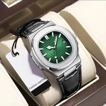 Montre Poedagar avec Bracelet en cuir premium, mouvement quartz précis, résistante à l'eau.