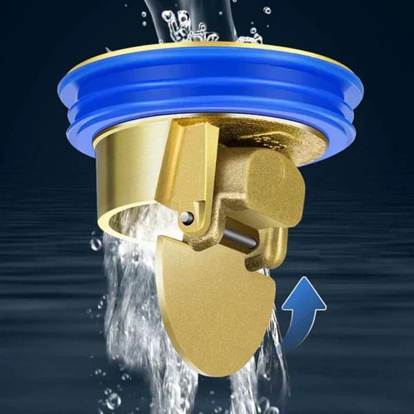 Siphon de Sol Anti-Odeur en Laiton – Protection 3-en-1 : Bloque Odeurs, Insectes et Remontées d’Eau
