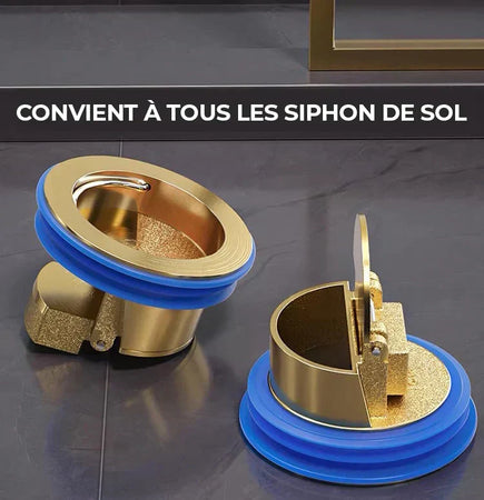 Siphon de Sol Anti-Odeur en Laiton – Protection 3-en-1 : Bloque Odeurs, Insectes et Remontées d’Eau