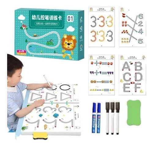Le Kit d'Éveil Intellectuel 4 en 1 (Alphabet • Mathématiques • Dessin • Logique) qui Accompagne Votre Enfant vers un Apprentissage Plus Facile et Plus Ludique !